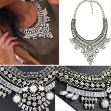Women Crystal Pendant Chain Choker Chunky Statement Bib Necklace SM6