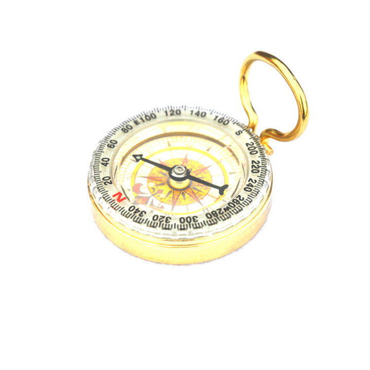 Outdoor Camping Hiking Portable Brass Pocket Golden Compass Navigation SM6