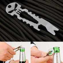 Outdoor Stainless Skull EDC Survival Pocket Tool Key Ring Pendant Opener Keychain SM6