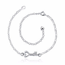 Silver Anklets Heart Key Foot Bracelet Ankle Chain Women  gift  SM6
