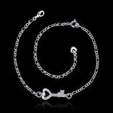 Silver Anklets Heart Key Foot Bracelet Ankle Chain Women  gift  SM6