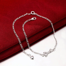 Silver Anklets Heart Key Foot Bracelet Ankle Chain Women  gift  SM6