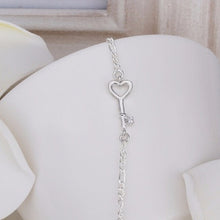 Silver Anklets Heart Key Foot Bracelet Ankle Chain Women  gift  SM6