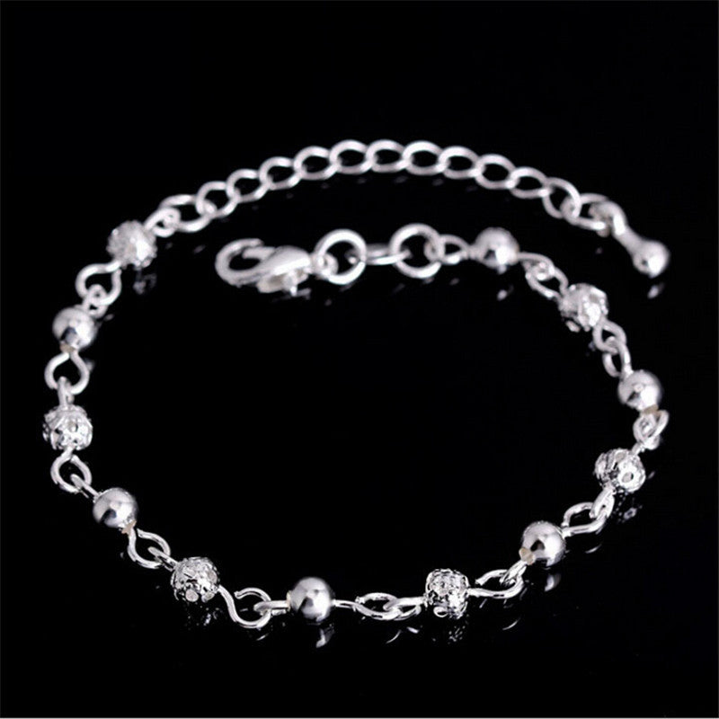 Silver Jewelry Carter Bracelet Plated Silver Screw Bracelet Women Fine Jewelry Gifts Flower Beads Bracelets Bangles SM6