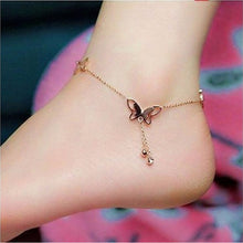 Tassel Anklets Casual Beach Vacation Anklets Bracelets Jewelry Ankle Chain Butterfly Tassels Foot Chain Rose Gold SM6