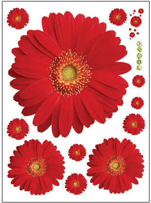 1Set ZY6015 rDaisy Flower Living Room Vinyl 3D Wall Stickers Window Decor Bedroom Wall Decals Sticker To The Kitchen On The Door SM6