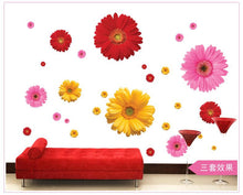 1Set ZY6015 rDaisy Flower Living Room Vinyl 3D Wall Stickers Window Decor Bedroom Wall Decals Sticker To The Kitchen On The Door SM6