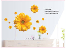 1Set ZY6015 rDaisy Flower Living Room Vinyl 3D Wall Stickers Window Decor Bedroom Wall Decals Sticker To The Kitchen On The Door SM6