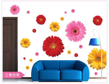 1Set ZY6015 rDaisy Flower Living Room Vinyl 3D Wall Stickers Window Decor Bedroom Wall Decals Sticker To The Kitchen On The Door SM6