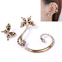 Crystal Rhinestone Butterfly Cuff Ear Clip On Earrings Wrap Women Jewelry Gift SM6