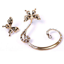 Crystal Rhinestone Butterfly Cuff Ear Clip On Earrings Wrap Women Jewelry Gift SM6