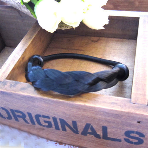 2pcs Lady Women Braid/Straight Wig Elastic Headband Hair Band Rope Scrunchie Hairband PonytailSM6