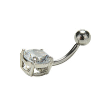 8MM Clear Surgical Body Piercing Jewelry Steel Navel Belly Button Bar Ring SM6