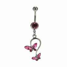 Butterfly Dangle Pendant Ball Button Barbell Bar Belly Navel Ring Body Piercing Jewelry SM6