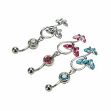 Butterfly Dangle Pendant Ball Button Barbell Bar Belly Navel Ring Body Piercing Jewelry SM6