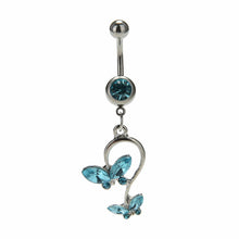 Butterfly Dangle Pendant Ball Button Barbell Bar Belly Navel Ring Body Piercing Jewelry SM6