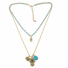 Charms Blue Evil Eye Hamsa H  Necklace Vintage Bead Turquoise Necklaces Pendants Women Fine Jewelry SM6