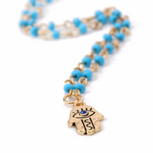 Charms Blue Evil Eye Hamsa H  Necklace Vintage Bead Turquoise Necklaces Pendants Women Fine Jewelry SM6