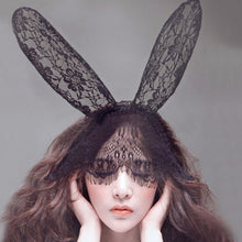 Novelty Adult Sexy Black Eye Hair Accessories Mask Bunny Ears Veil Rabbit Ear Headb s Women Lace Sexy Hair B  SM6