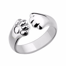 Women Lady Silver Plated Cat Paw Claw Rings Design Open Party Ring Adjustable For Young Girls Jewelry  SM6