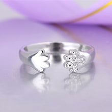Women Lady Silver Plated Cat Paw Claw Rings Design Open Party Ring Adjustable For Young Girls Jewelry  SM6