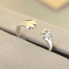Women Lady Silver Plated Cat Paw Claw Rings Design Open Party Ring Adjustable For Young Girls Jewelry  SM6