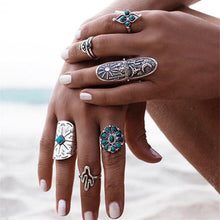 ring OR  9pcs rings Silver Punk Vintage Ring Womens Retro Geometry Finger Rings Boho Style SM6