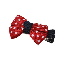 1pcs Children Bow Small Hairpin Baby Boutique Girl's Deep Pink Dot Children Hairpin Drops Patten Hairclips Children #3546 SM6