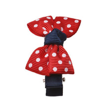 1pcs Children Bow Small Hairpin Baby Boutique Girl's Deep Pink Dot Children Hairpin Drops Patten Hairclips Children #3546 SM6