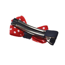 1pcs Children Bow Small Hairpin Baby Boutique Girl's Deep Pink Dot Children Hairpin Drops Patten Hairclips Children #3546 SM6