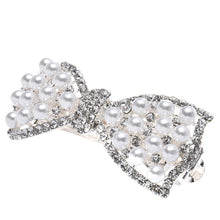 1pcs Shine Rhinestone Girls Woman Bow Hairpin Full Diamond Pearl Bow Spring Clip For Hair Care #3546 SM6