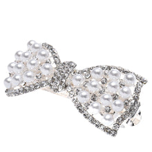 1pcs Shine Rhinestone Girls Woman Bow Hairpin Full Diamond Pearl Bow Spring Clip For Hair Care #3546 SM6