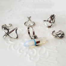 6pcs rings Silver Boho Women Stack Plain Above Knuckle Ring Midi Finger Tip Rings Set SM6