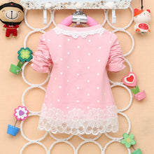 2-4Years Baby Kids Girls Polka Dots Children Outerwear Shirt Long Sleeve Lace Pearl Cardigan Dress Coat Clothing SM6