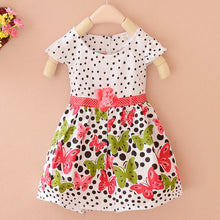 2-4Years Lovely Baby Girls Kids Princess Dress Polka Dots Butterfly One-piece Dresses SM6