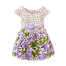 2-4Years Lovely Baby Girls Kids Princess Dress Polka Dots Butterfly One-piece Dresses SM6