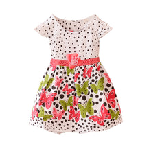 2-4Years Lovely Baby Girls Kids Princess Dress Polka Dots Butterfly One-piece Dresses SM6