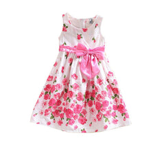 2-6 Years Kids Baby Girls Sleeveless Floral Bow Party Dress Sundress Children Princess Costume DressesSM6