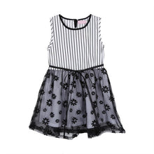 2-7Y Baby Girls Kids Puffed Dress Sleeveless Party Princess Dot Stripe Tutu Dresses SM6