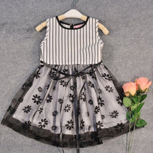 2-7Y Baby Girls Kids Puffed Dress Sleeveless Party Princess Dot Stripe Tutu Dresses SM6
