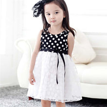 2-7Y Baby Girls Kids Puffed Dress Sleeveless Party Princess Dot Stripe Tutu Dresses SM6