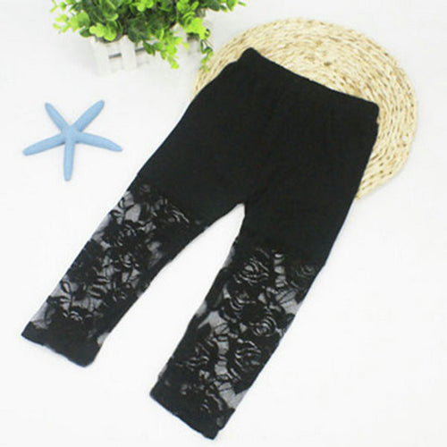 2-7Y Baby Girls Legging Pants Lace Modal Legging Kids Ballet Dance Cropped Capris Pants SM6