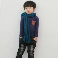 2-7Y Baby Kids Boys Girls Unisex Long Sleeve Clothes Crewneck Children T-shirts Pocket Decor Shirt Clothing PY1 SM6