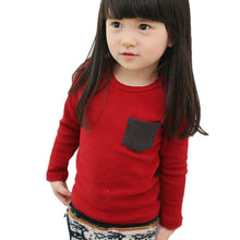 2-7Y Baby Kids Boys Girls Unisex Long Sleeve Clothes Crewneck Children T-shirts Pocket Decor Shirt Clothing PY1 SM6