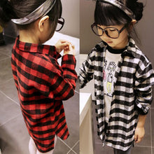 2-7Y Children Kids Boys Girls Shirts Long Sleeve Shirts Plaids Checks Tops Costume Shirt SM6