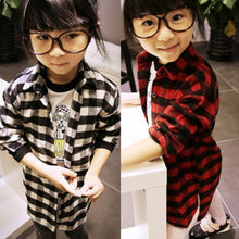 2-7Y Children Kids Boys Girls Shirts Long Sleeve Shirts Plaids Checks Tops Costume Shirt SM6