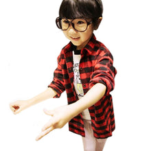 2-7Y Children Kids Boys Girls Shirts Long Sleeve Shirts Plaids Checks Tops Costume Shirt SM6