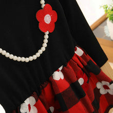 2-7Y Kids Baby Girls Flower Plaids Dress Ruffle Long Sleeve Princess One Piece Party Tutu Dresses PY SM6