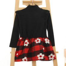 2-7Y Kids Baby Girls Flower Plaids Dress Ruffle Long Sleeve Princess One Piece Party Tutu Dresses PY SM6