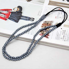 2 Layers Pearl Women Hair B  Womens Girls Elastic Pearl Hair Hoop Double Lovely Pearl Hair B  Headb  SM6